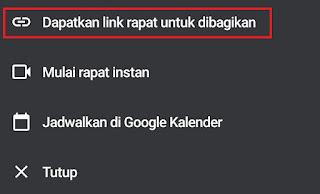 membuat link google meet untuk besok