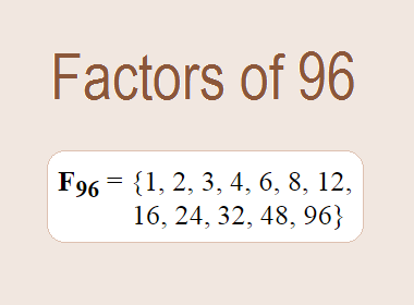 Factors of 96