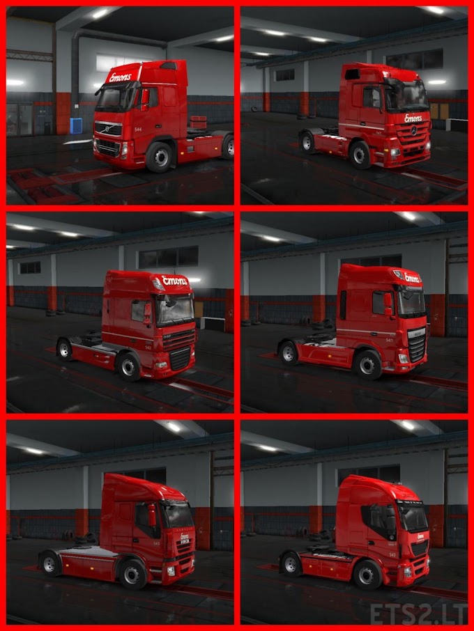 [ETS2 1.34] MohSkinner – Truck Skins – Pack Emons Transport
