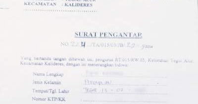 Contoh Surat Keterangan Domisili Tempat Tinggal dari RT 