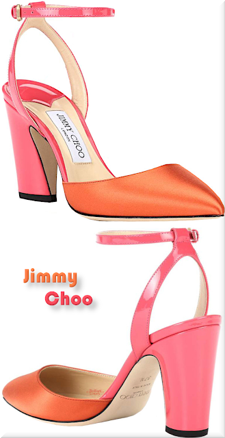 ♦Jimmy Choo Micky orange pink satin sandals #jimmychoo #shoes #pantone #orange #brilliantluxury