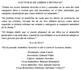 Normas para la consulta de libros y revistas de ajedrez del Casal Catòlic de Sant Andreu en 1975