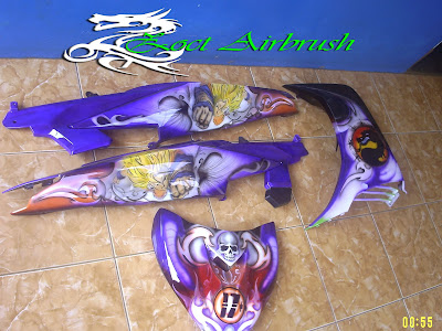 Modifikasi Airbrush Jupiter MX 2011 motif Dragon Ballz