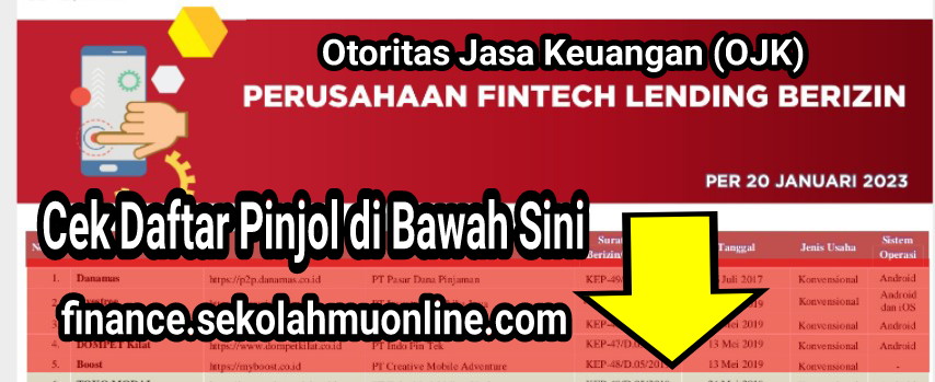 Daftar Pinjaman Online/Fintech Lending/Peer-to-Peer Lending Legal Berizin Otoritas Jasa Keuangan (OJK)