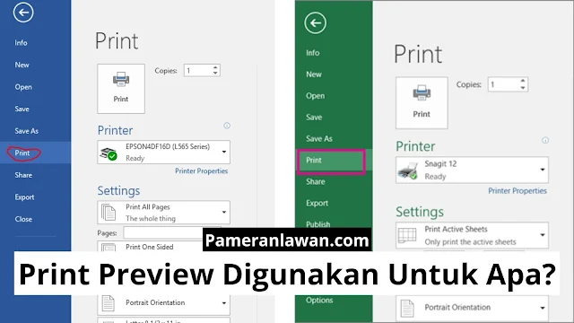 print preview digunakan untuk apa