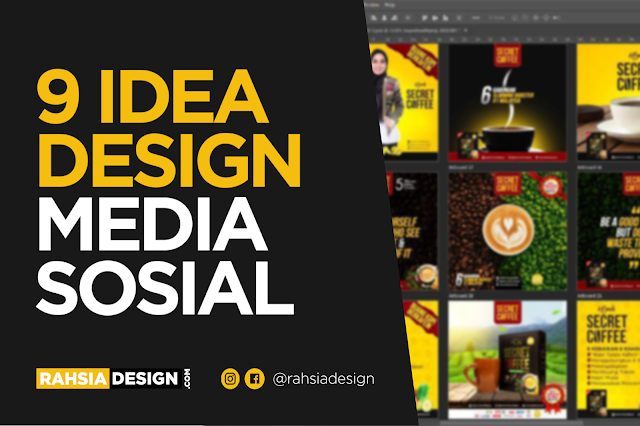 9 Idea Design Poster Media Sosial, Facebook, Instagram & Twitter