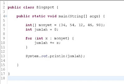 enhanced for loop sum of array