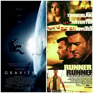 New movies Gravity and Runner Runner in theaters