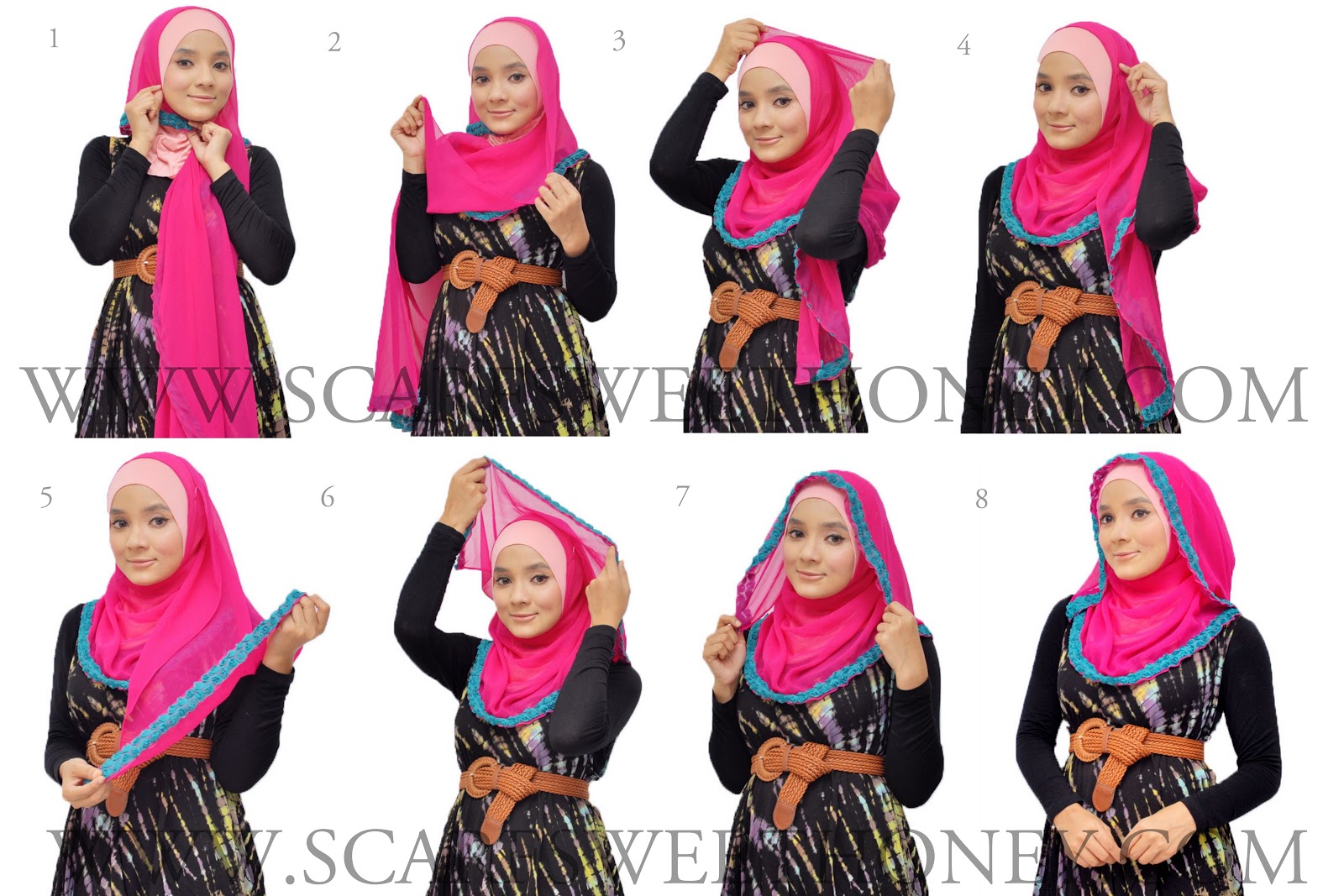 Gambar Tutorial Cara Memakai Jilbab Lengkap 90 Gaya Bagian Ke 2