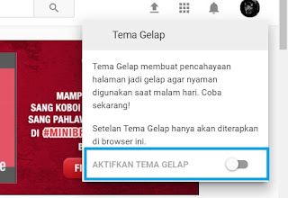 Cara Mengaktifkan Mode Malam pada Youtube