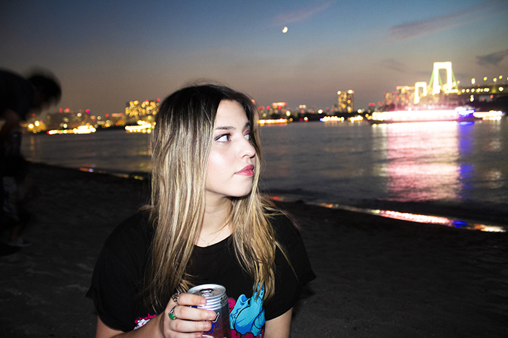 Woman at Odaiba Beach