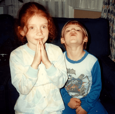 Bryce Dallas Howard with her brother in childhood photo