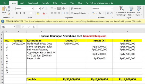 Cara Membuat Laporan Keuangan di Excel