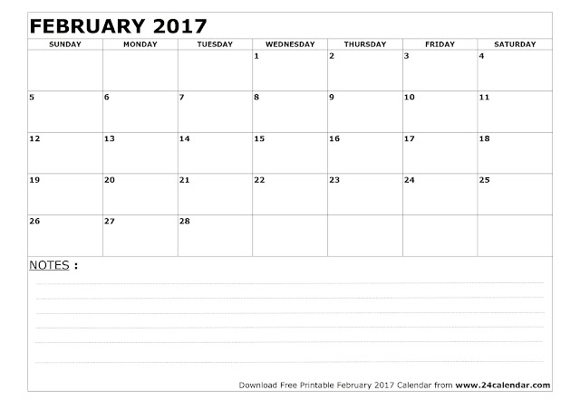 February 2017 Calendar, February 2017 Calendar Printable, February 2017 Calendar Template, Free February 2017 Calendar, February 2017 Holiday Calendar