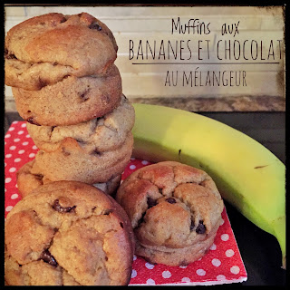 Muffins bananes et chocolat au mélangeur