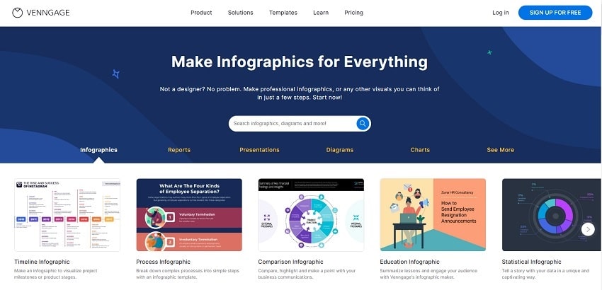 Venngage online data visualization and infographic software