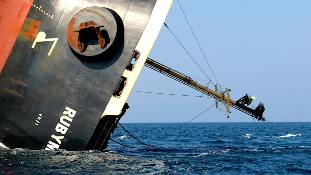 Cover Image Attribute: The sinking image of  MV Ruby Mar, a British-owned cargo ship / Source: Bloomberg