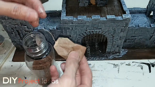 Diorama Stone Castle Gate and Tower