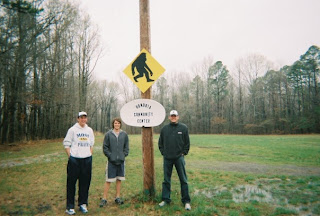 Cody Jared Clay with bigfoot crossing sign