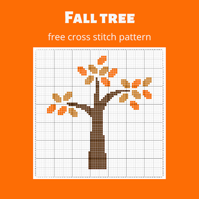 Fall tree - free cross stitch pattern