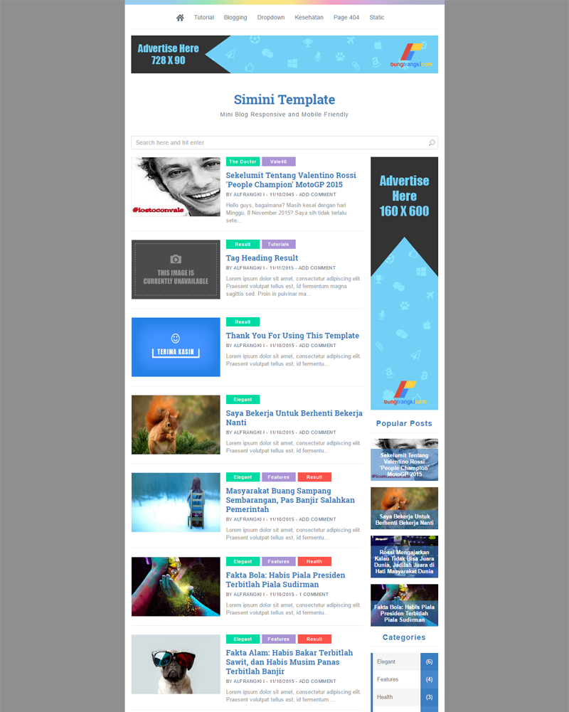 Simini-v1 Template Fastest and SEO Friendly Blogger Template