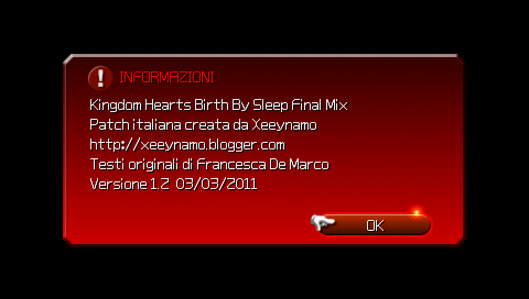Xeeynamo's blog: Birth By Sleep Final Mix - Patch ITA 1.2
