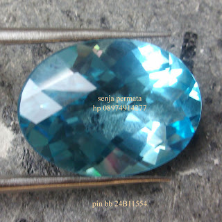 Harga Batu Permata, Koleksi Batu Permata, Natural Blue Topaz, Swiss Blue Topaz