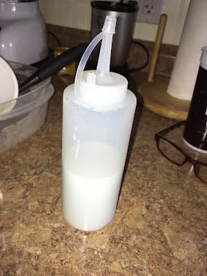 Squeeze bottle with home-made oven cleaner in it