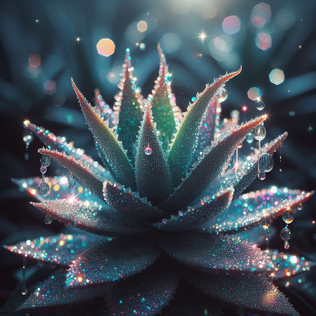 A sparkling, vibrant aloe vera plant