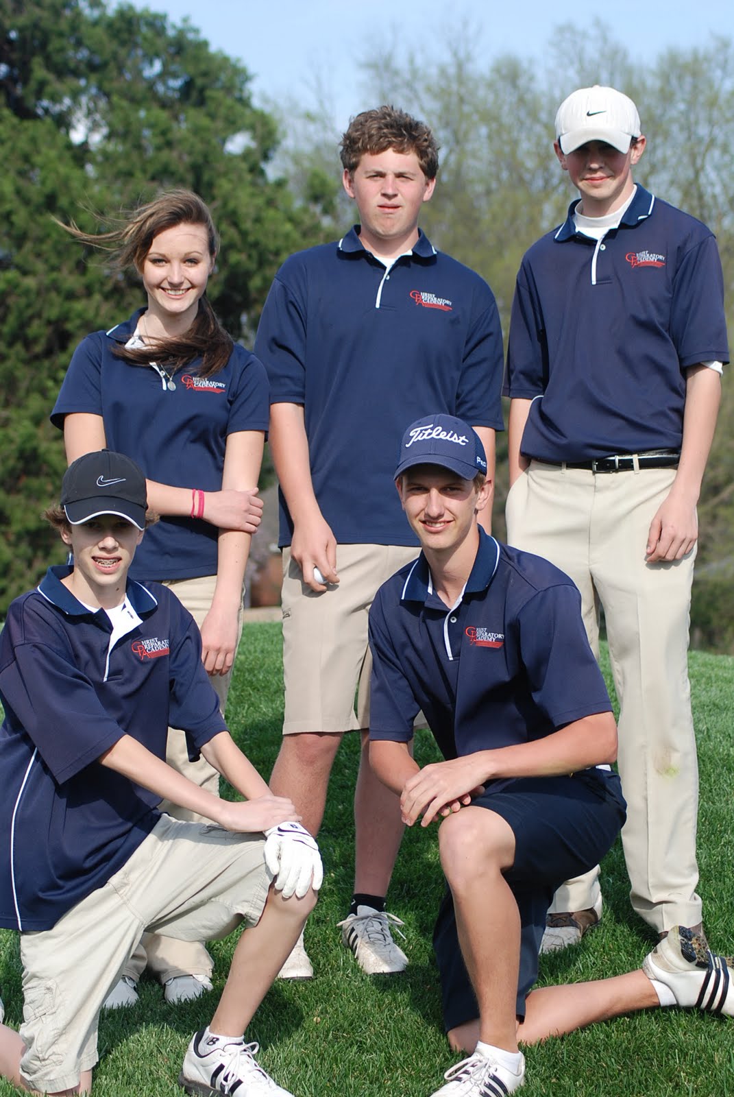 The blue team was comprised of (left to right) Jacob Bishoff, Sierra Massing, Timothy Finley, Adam Johnson, and Logan Routh.