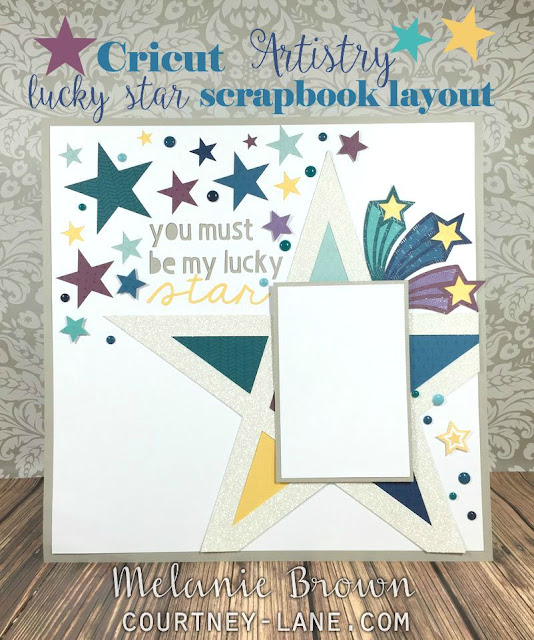 Cricut Artistry Lucky Star scrapbook layout