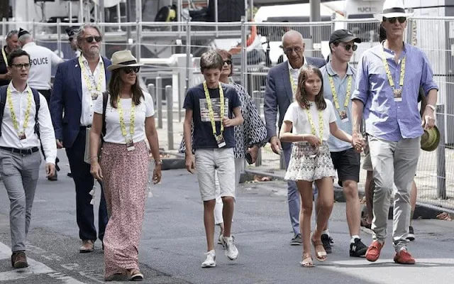 Princess Athena wore a zigzag short skirt by Missoni. Princess Marie wore a white t-shirt by Monsieur