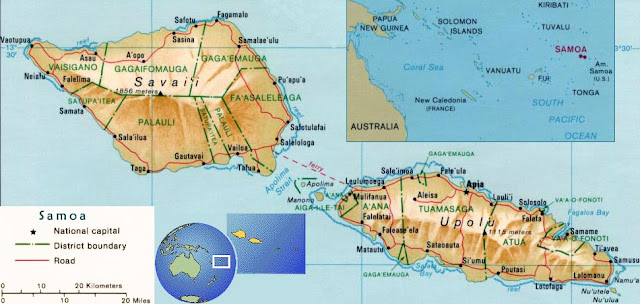 Samoa - Bản đồ địa lý của Samoa 🇼🇸