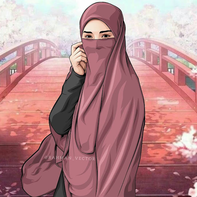 Gambar Kartun Keren Perempuan Berhijab