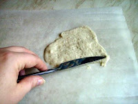 spreading sourdough culture on waxed paper