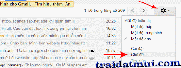 Thay đổi hình nền Gmail thành hình nền bạn thích