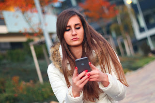 Girl using Facebook Live