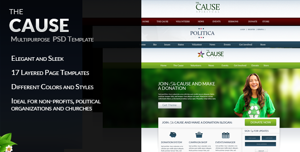 The Cause - Multipurpose Non-Profit PSD Template - Nonprofit PSD Templates
