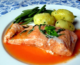 Steamed Sea Trout with a Ginger & Tomato Sauce