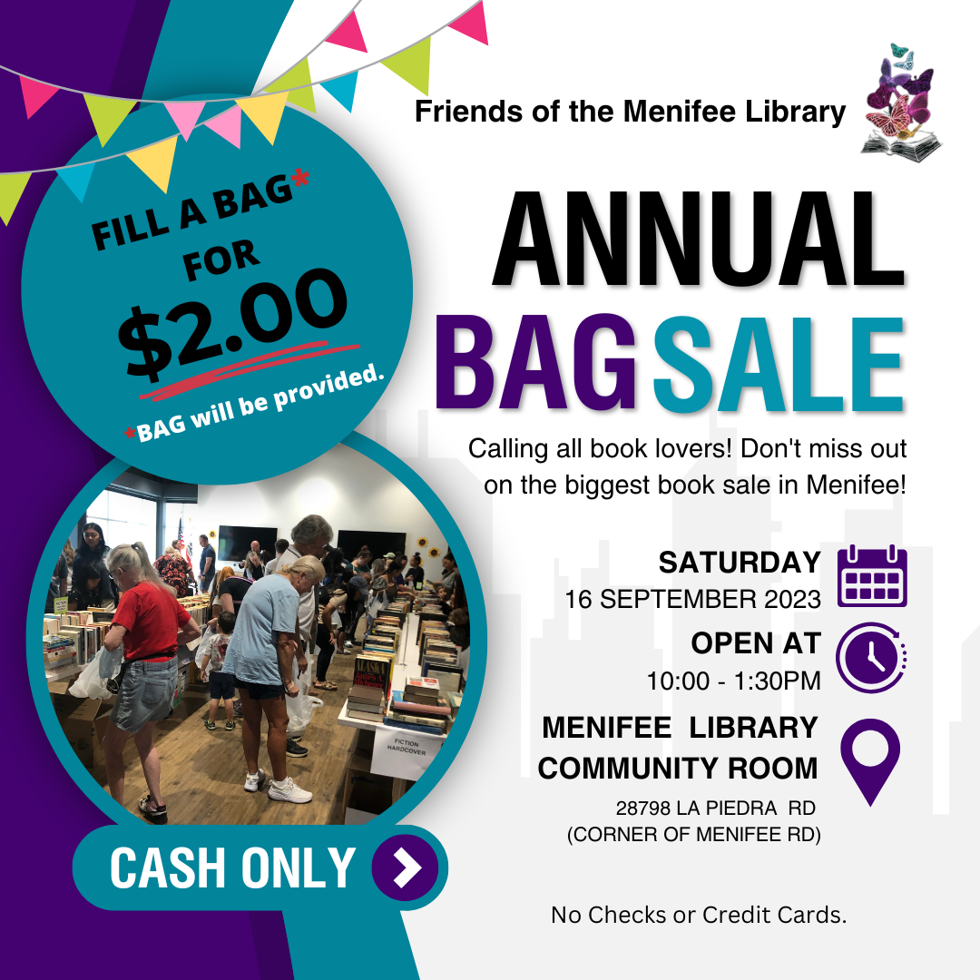 Friends of Library sale Fill a bag of books for $2 Menifee 24/7 photo
