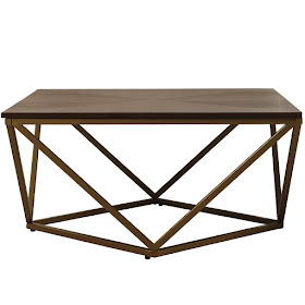 mesa de centro dorada estilo actual