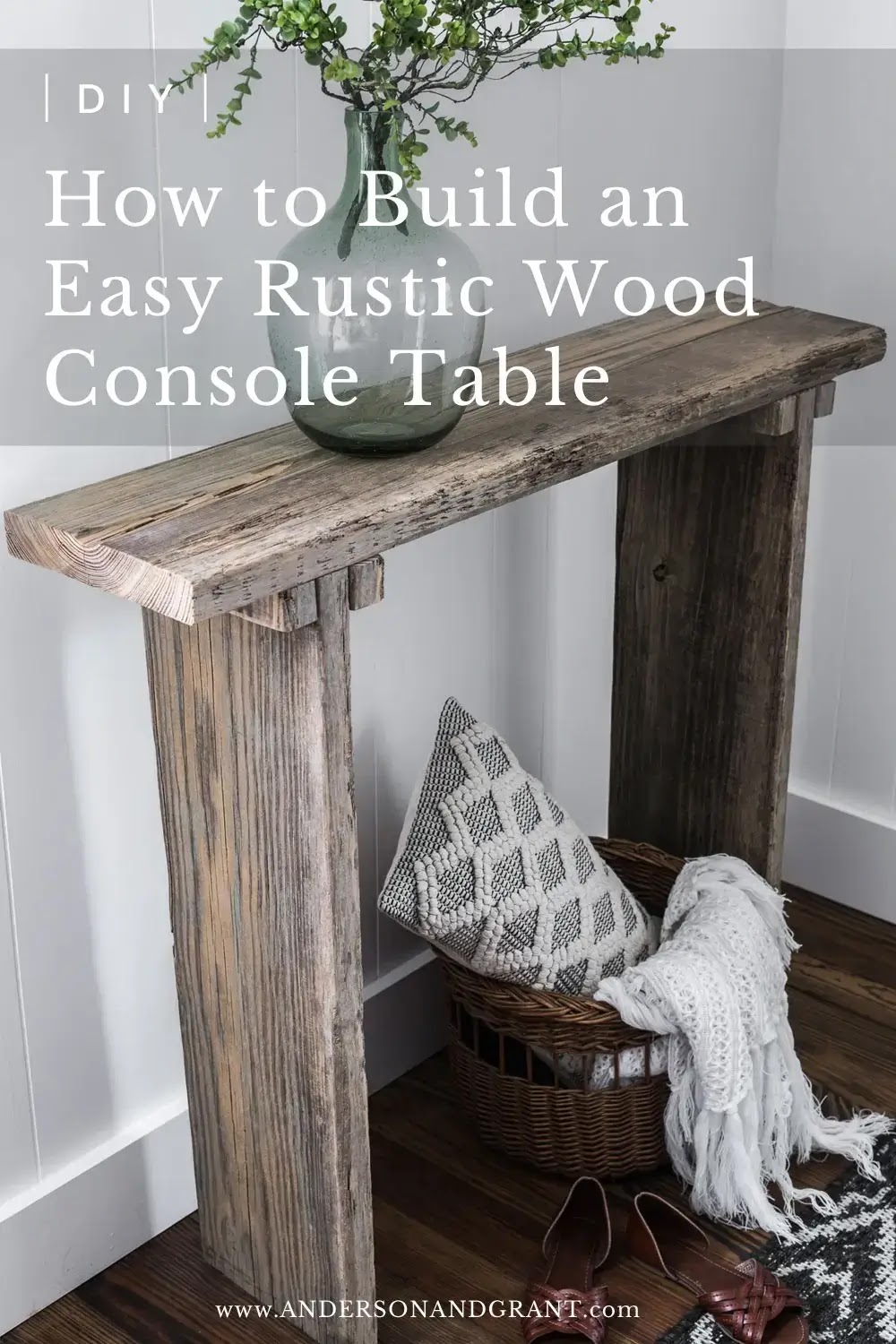 How to Build an Easy Rustic Wood Console Table