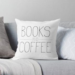 Books and Coffee decor pillow