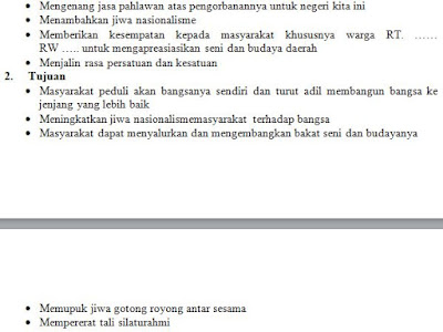 Contoh Proposal Dalam Rangka Menyambut HUT Kemerdekaan RI Tingkat RT