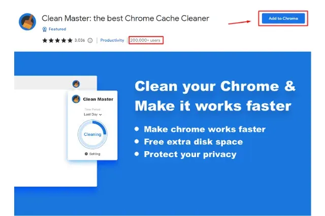 Clean master chrome extension make your browser fast and smooth
