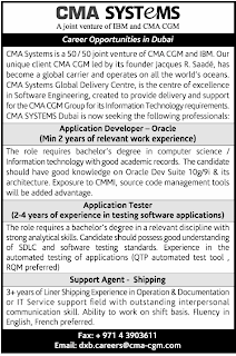 CMA Systems Dubai Job Vacancies