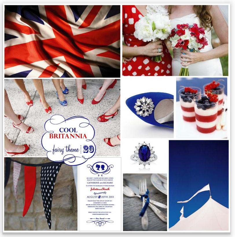 to put together this very patriotic theme board of royal blue and red