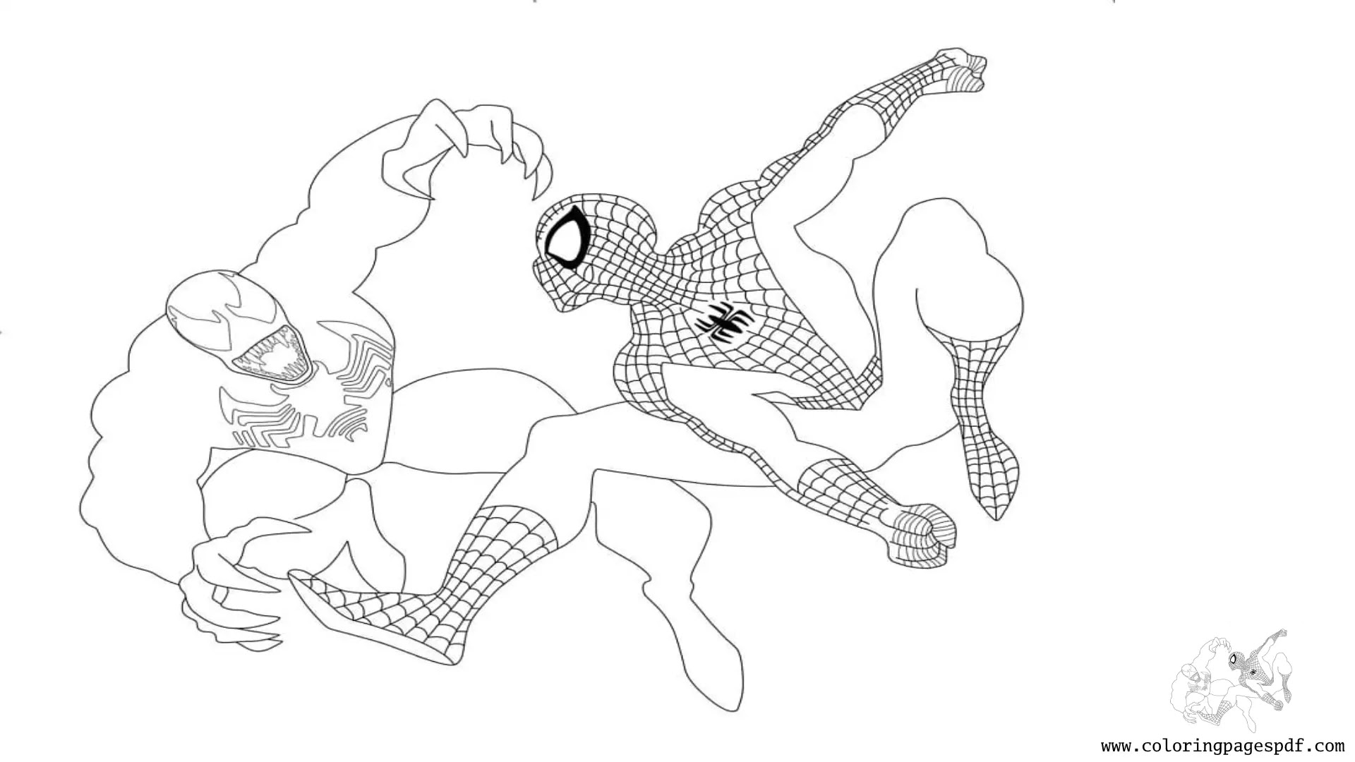 Spiderman and venom coloring sheets