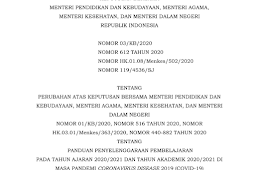 Panduan Penyelenggaraan PembelajaranTahun 2020-2021 Masa Pandemi Covid19 [SKB 4 Menteri]