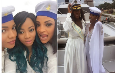 Tiwa and the naval crew at baby shower party